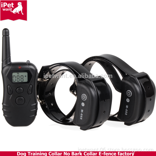 ipetwant M668-2 Dog Training Shock Collar with remote and Blue Backlight for 2dogs